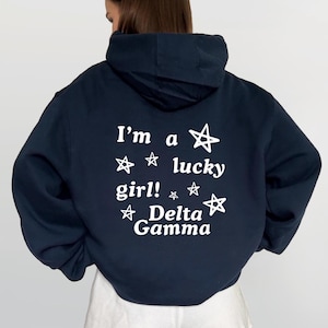 Delta Gamma Lucky Girl Sorority Sweatshirt | Sorority Merch | Custom Sorority Apparel