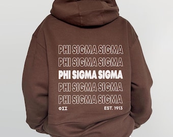Phi Sigma Sigma Brown Sorority Sweatshirt | Phi Sig Sorority Apparel | Custom Sorority Hoodie