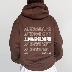 Alpha Epsilon Phi Brown Sorority Sweatshirt | AEPhi Sorority Hoodie | Sorority Apparel