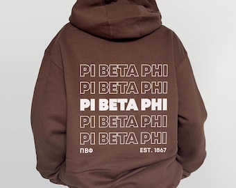 Pi Beta Phi Brown Sorority Sweatshirt | Pi Phi Sorority Apparel | Custom Sorority Hoodie