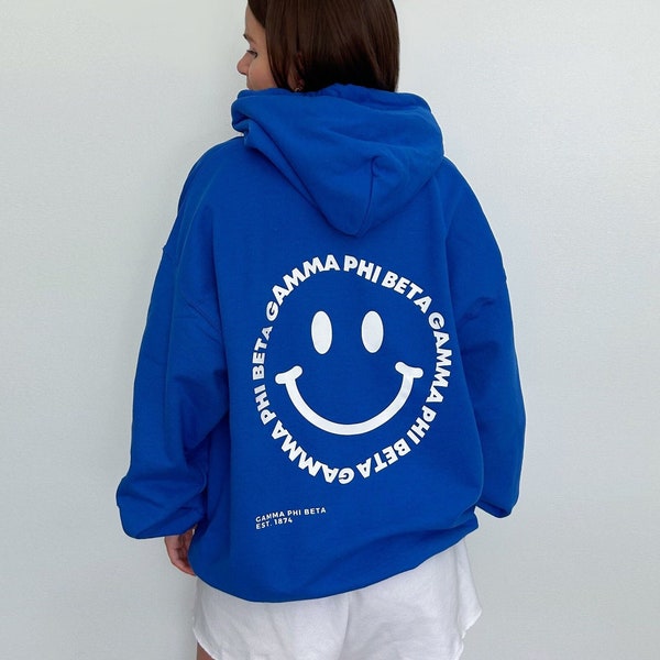 Smiley Face Sorority Sweatshirt | Sorority Apparel | Custom Sorority Hoodie | ALL AVAILABLE ORGANIZATIONS