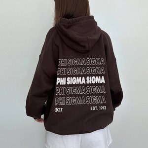Phi Sigma Sigma Brown Sorority Sweatshirt | Phi Sig Sorority Apparel | Custom Sorority Hoodie