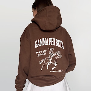Gamma Phi Beta Let&#39;s Go Girls Sorority Sweatshirt | Gamma Phi Beta Sorority Apparel | Custom Sorority Hoodie