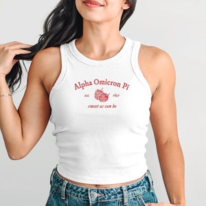 Alpha Omicron Pi Sweet As Can Be Crop Top | Sorority Apparel | Custom Sorority Merch