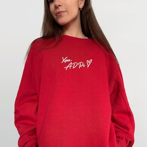 Alpha Delta Pi XOXO Embroidered Sorority Sweatshirt | Sorority Apparel | Custom Sorority Crewneck