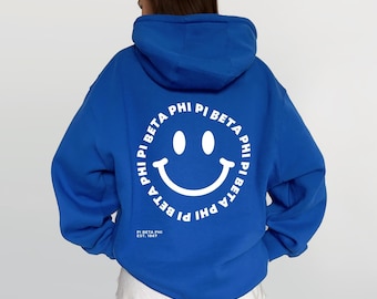 Pi Beta Phi Smiley Face Sorority Sweatshirt | Pi Phi Sorority Apparel | Custom Sorority Hoodie