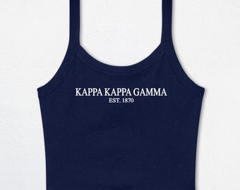 Kappa Kappa Gamma Midnight Crop Top | Sorority Merch | Custom Sorority Tank Top