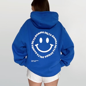 Delta Gamma Smiley Face Sorority Sweatshirt | Deegee Sorority Apparel | Custom Sorority Hoodie