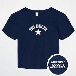 Delta Delta Delta Allstar Baby Tee | Delta Delta Delta Sorority Baby Tee | Sorority Merch