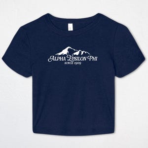 Alpha Epsilon Phi Alpine Crop Top | Alpha Epsilon Phi Baby Tee | Sorority Merch