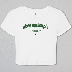 Alpha Epsilon Phi Evergreen Baby Tee | Alpha Epsilon Phi Apparel | Sorority Merch