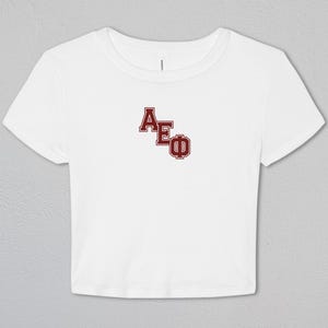 Alpha Epsilon Phi Varsity Baby Tee | Alpha Epsilon Phi Apparel | Sorority Merch