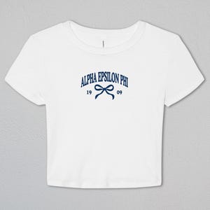 Alpha Epsilon Phi Tied Together Baby Tee | Alpha Epsilon Phi Apparel | Sorority Merch