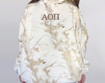 Alpha Omicron Pi Classic Camo Embroidered Sorority Sweatshirt