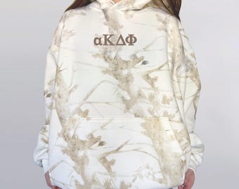 alpha Kappa Delta Phi Classic Camo Embroidered Sorority Sweatshirt