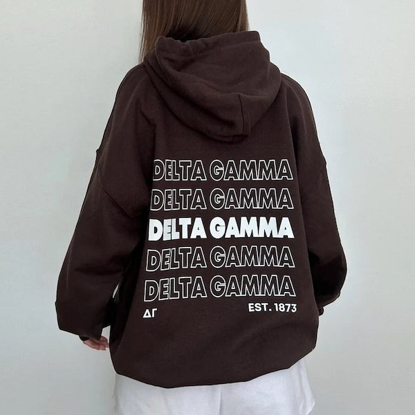 Delta Gamma Brown Sorority Sweatshirt | DeeGee Sorority Apparel | Custom Sorority Hoodie