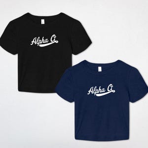Alpha Omicron Pi Ballpark Baby Tee | Alpha Omicron Pi Apparel | Sorority Merch