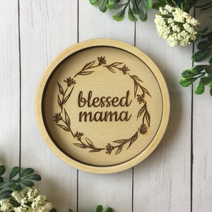 Mother&#39;s Day trinket tray, Gift for Mom, Trinket tray, Wood trinket dish, Blessed Mama, Jewelry dish, Key dish, Wooden dish
