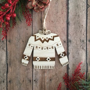 Ugly Christmas Sweater ornament, Sweater ornament, Christmas ornament, DIY ornament, Wood ornament, Personalized, Dated