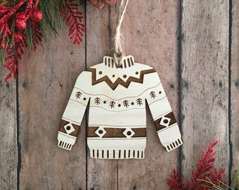 Ugly Christmas Sweater ornament, Sweater ornament, Christmas ornament, DIY ornament, Wood ornament, Personalized, Dated
