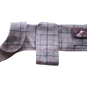 DACHSHUND TWEED COAT jacket luxury unique custom handmade Autumn designer lining slightly padded adjustable small medium large brown check