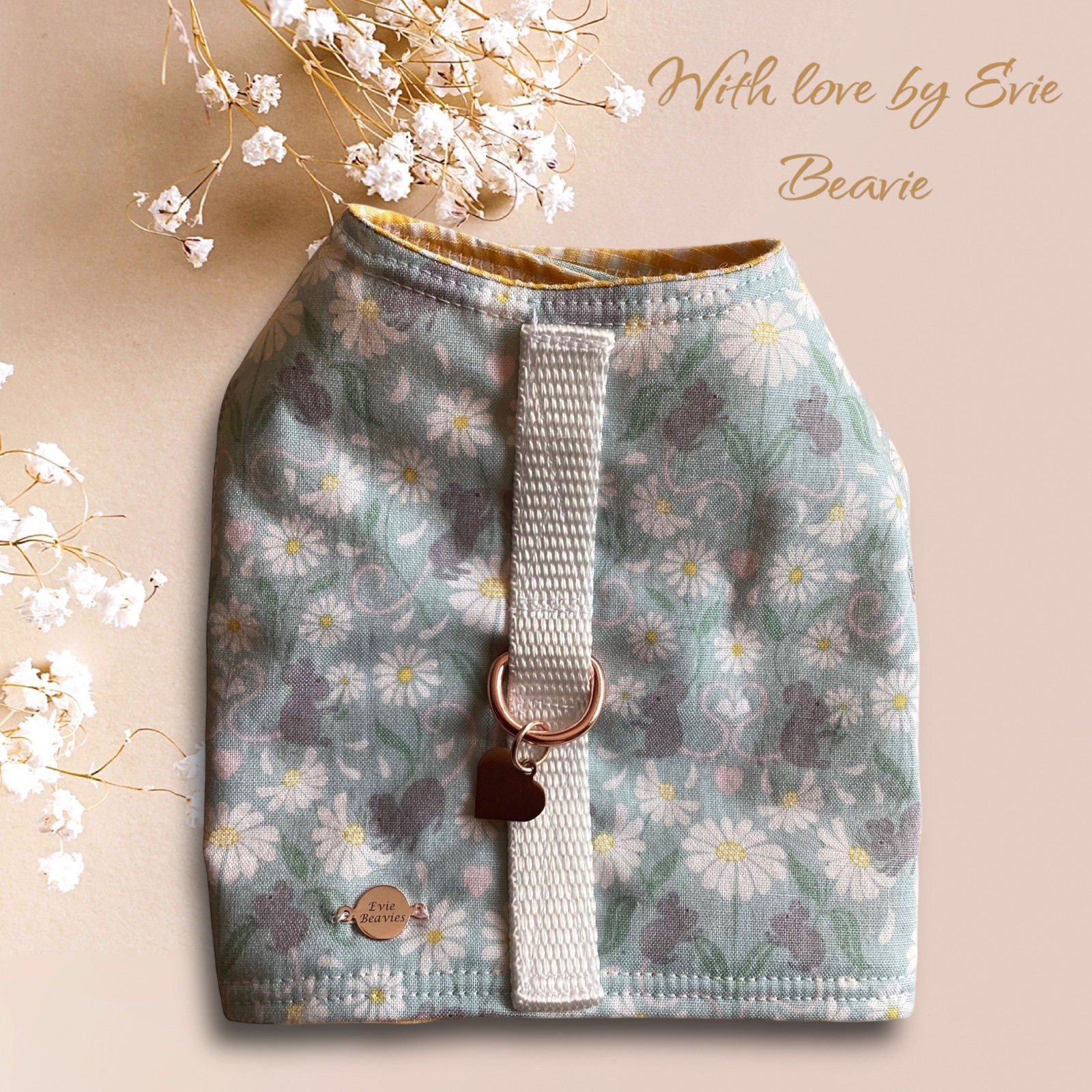 CUTE PET HARNESS Little mice daisy Xxs, Xs - Small tiny dog puppy cat small animal  adjustable gift birthday wedding jacket dog wear