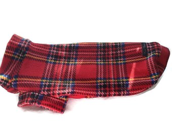 Dog pet fleece jumper sweater camouflage tartan red navy blue pink many other colours