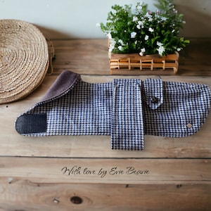 QUALITY DACHSHUND COAT jacket tweed check brushed wool lined with brown wool blend custom handmade sausage dog jacket Christmas gift boxed