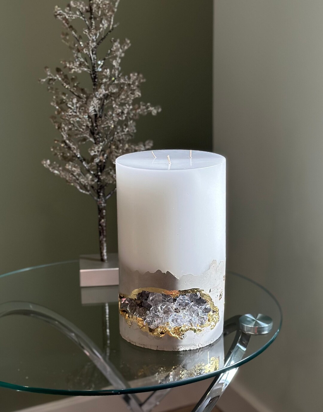Giant Candle. Extra Large Pillar Candle 10 Inch. Crystal Etsy
