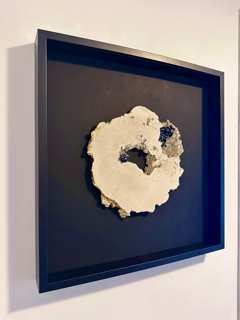 Geode Concrete Art Contemporary Art With Crystals Textured Etsy
