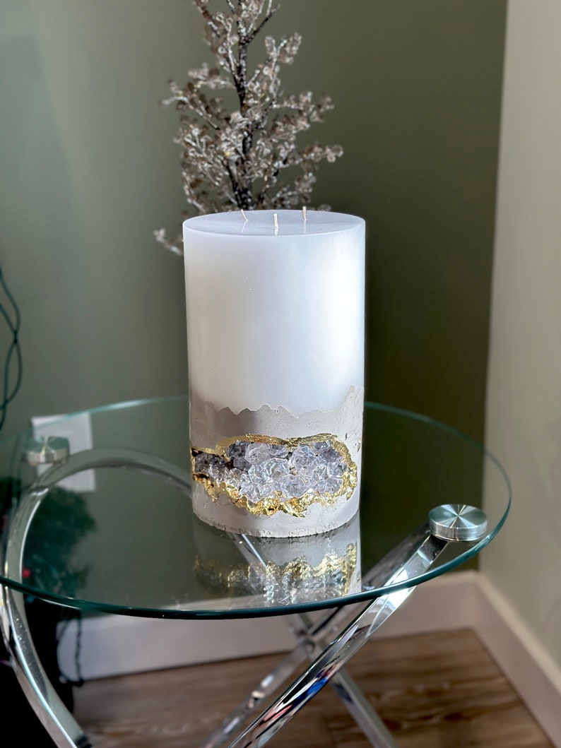 Giant Candle. Extra Large Pillar Candle 10 Inch. Crystal Etsy