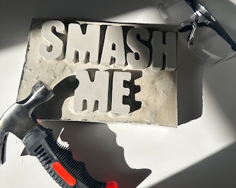 Smash Me concrete pinata gag gifts for adults. Fun Christmas, birthday Gift Idea. Breakable gender reveal ideas. Boyfriend gift. Dad gift