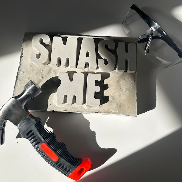 Smash Me concrete pinata gag gifts for adults. Fun Christmas, birthday Gift Idea. Breakable gender reveal ideas. Boyfriend gift. Dad gift