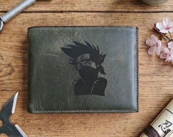 Custom Anime Leather Wallet: Engraved Genuine Leather Gift