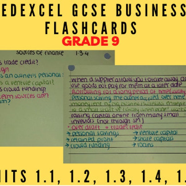 GCSE Business: Flashcards Units 1.1-1.5