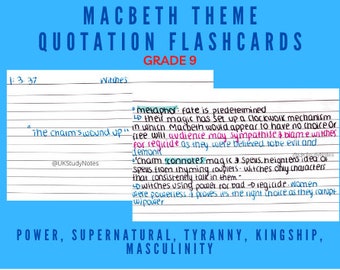 GCSE English Literature: Macbeth Theme Flashcards 1