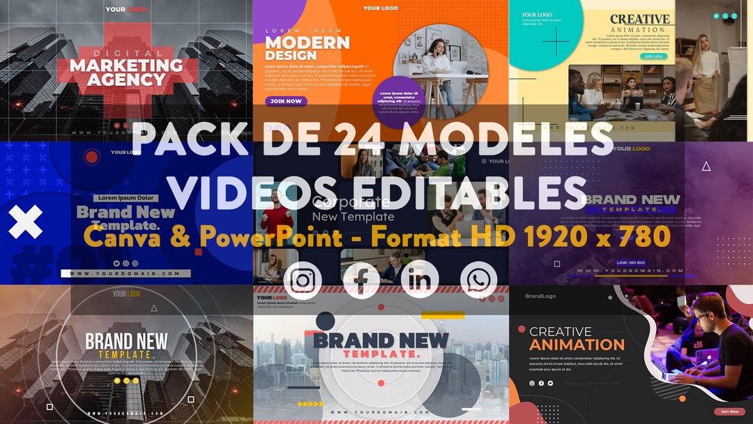 24 HD Powerpoint Templates HD Video Business Model Etsy