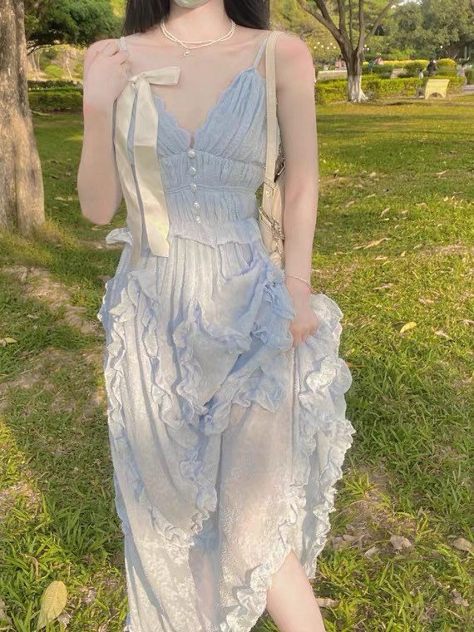 Vintage Renaissance Cottagecore Fairycore Frilled Prom Dress - Etsy