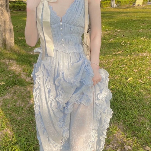 Vintage Renaissance Cottagecore Fairycore Frilled Prom Dress - Etsy