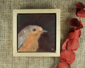 Robin original oil painting, including floater frame | robin bird wall art, garden bird painting, bird wall decor, bird art, home office