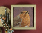 Robin original oil painting, including floater frame | robin bird wall art, garden bird painting, bird wall decor, bird art, home office