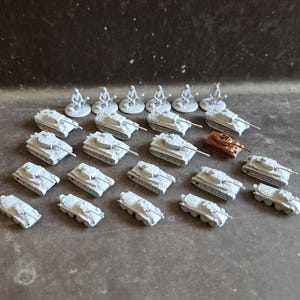 1:285 Hellcat Tankers Mini Set – 3D-Printed WWII Micro Tanks – Board Game Upgrade