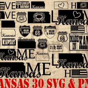 Kansas State SVG PNG Files Bundle: 30 Shirt Clipart Designs (Digital Download)