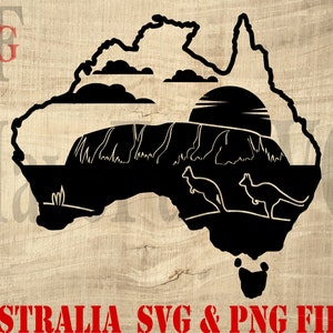 Australie SVG PNG vecteur téléchargement numérique chemise Design Cricut Mug presse Clipart découpeuse sac fourre-tout impression Lasercut amour maison