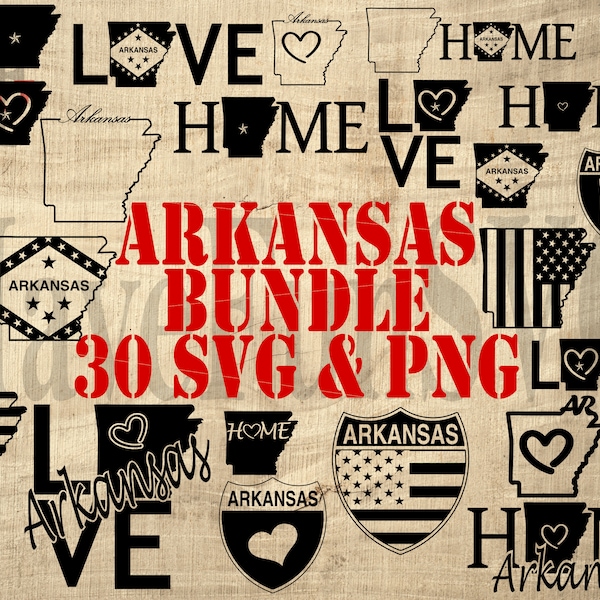 Arkansas Bundle 30 svg png Instant Download Files Cricut Laser Cut Cutting Logo Clipart State Outline USA Silhouettes Tshirt Design AR 004