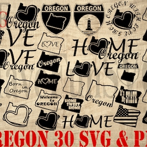 Digital Design Oregon State 30 SVG PNG Files Bundle State Instant Download Shirt Cricut Mug Press Clipart Cutting Outline Silhouette Shape