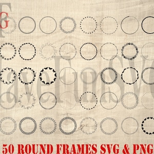 Circle Round Frames Frame SVG PNG Digital Instant Download Files Bundle Vector Print Border Print Cricut Laser ClipArt Music Floral Greek