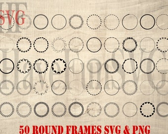 Runder Clipart Rahmen: Floral, Griechisch, Musik SVG PNG Bundle (Digital Download)