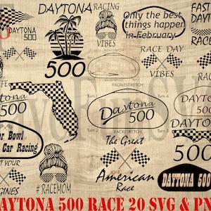 Shirt Design Geschenk Daytona 500-Meilen-Rennen SVG PNG Florida Beach Digital Download Dateien Bundle Becher Presse Clipart Vektor Cricut Schneiden Nascar
