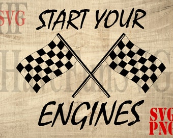 Start Yourkäsige Flagge SVG PNG: Rennsport Vektor-Druck (Digitaler Download)